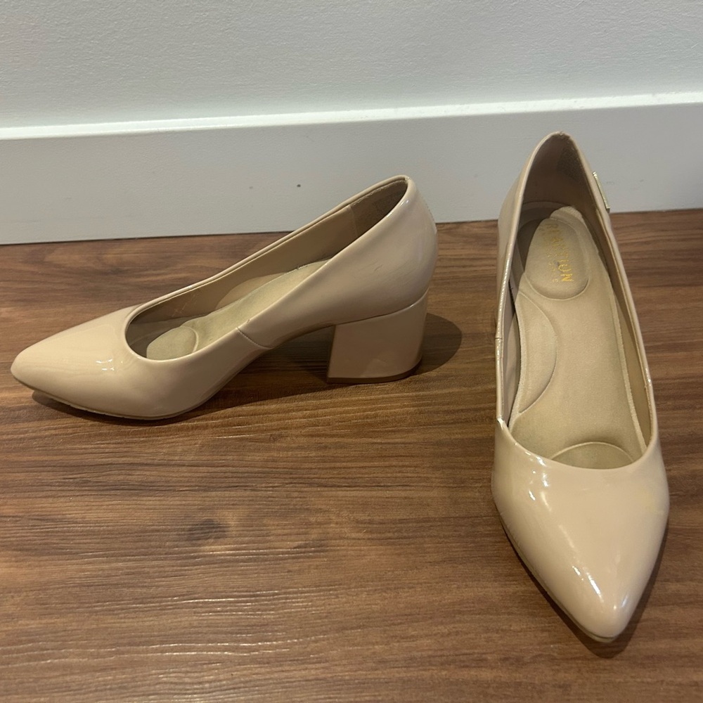 Kenneth Cole Nude Block Heel Pumps